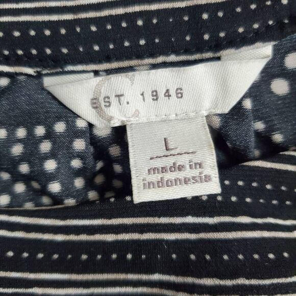 EST. 1946 Women’s Navy White Dot Print Sleeveless Blouse Top L - Picture 8 of 10